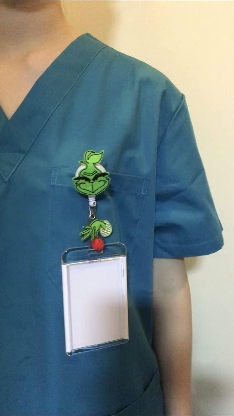 Rockapatch Christmas Nurse Badge Reel, Holiday Retractable ID Badge Holder, Name Badge Holder, Valentines Day Gifts - Image 3